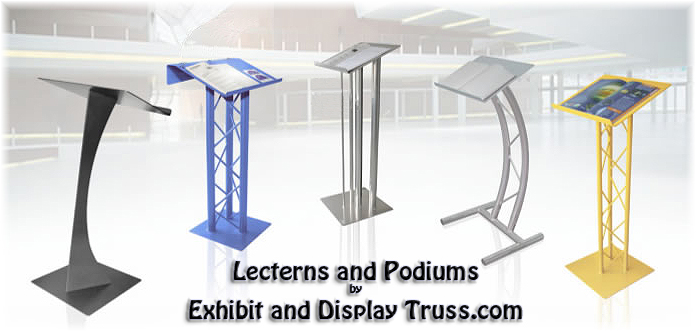 aluminum truss lecterns and podiums by exhibit and display truss.com