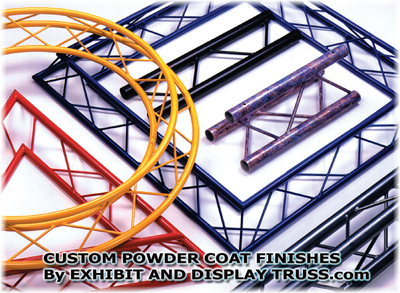custom powder coat truss finsihes by exhibit and display truss.com
