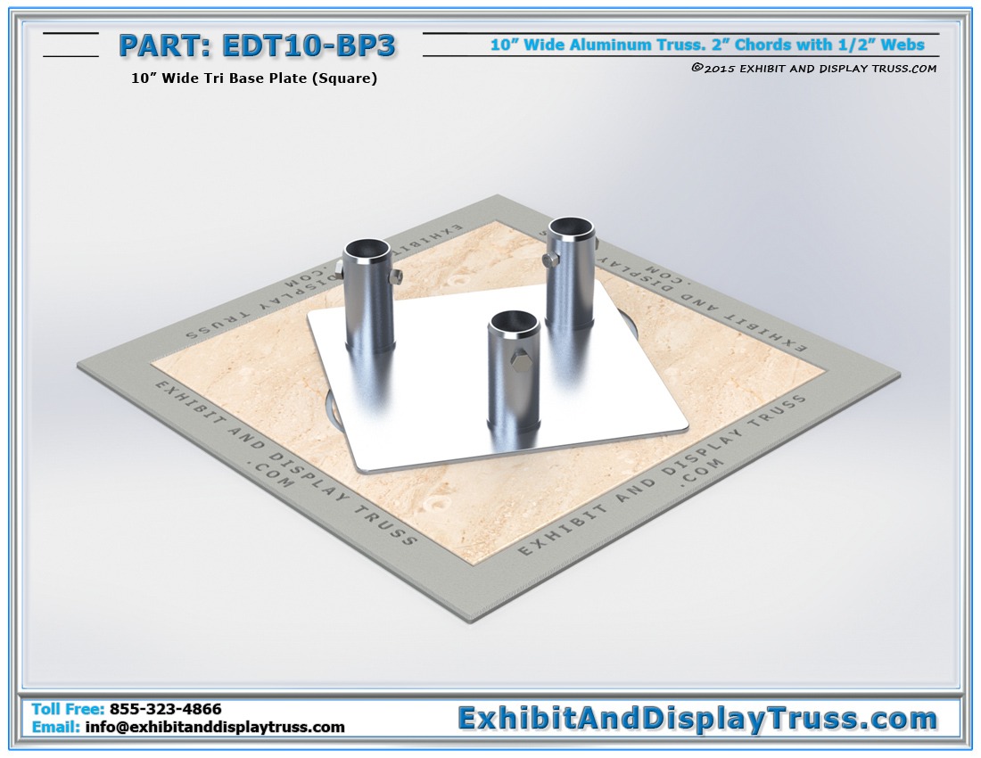 EDT10-BP3 / 10″ Wide Tri Base Plate