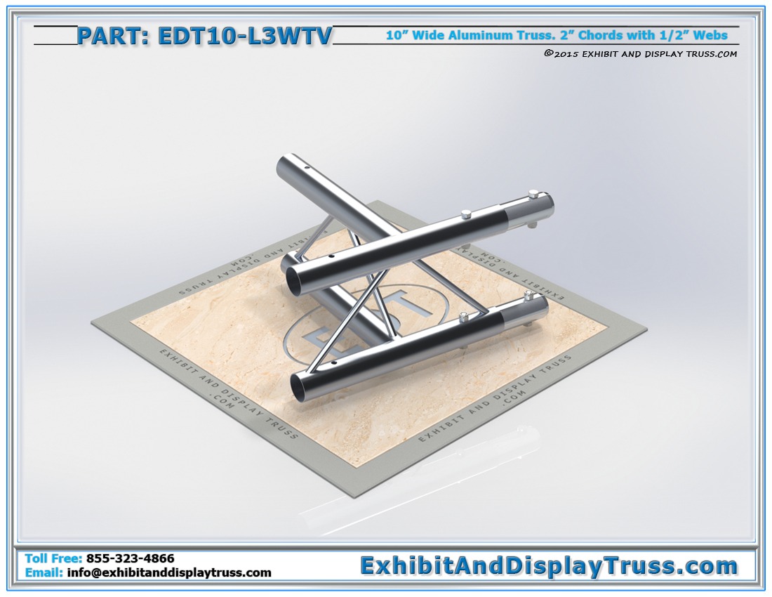 EDT10-L3WTV / 10″ Wide 3 Way 90° “T” Junction Vertical