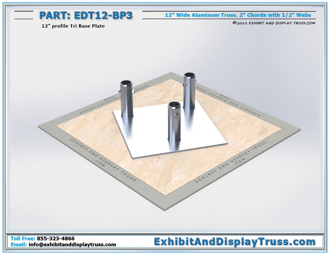 EDT12-BP3 / 12″ Wide Tri Base Plate