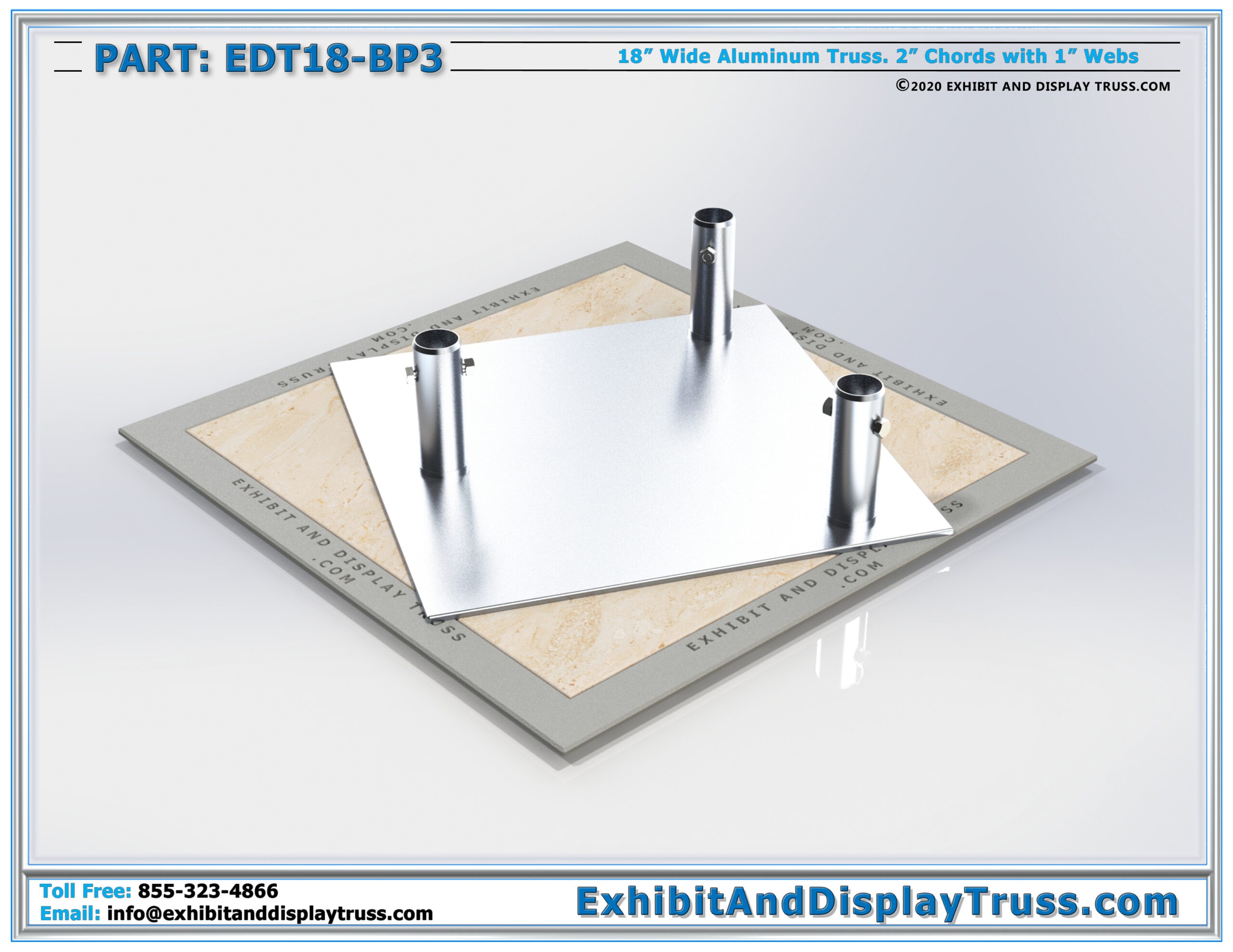 EDT18-BP3 / 18″ Wide Triangle Base Plate