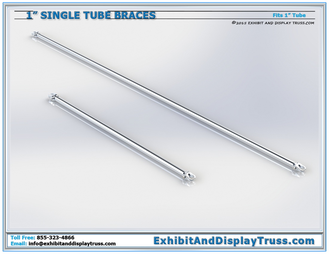 1″ Single Tube Braces / 1″Ø Tube with Extender Hook Clamps