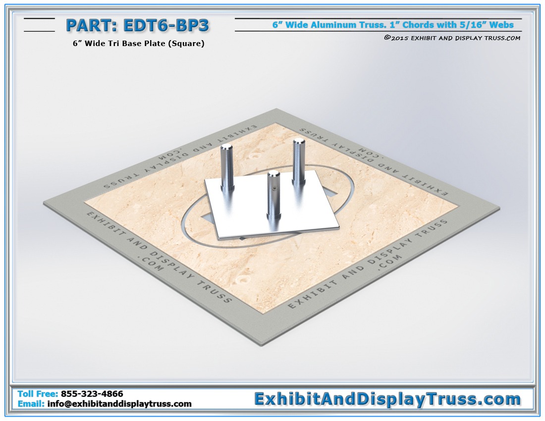 EDT6-BP3 / 6″ Wide Tri Base Plate