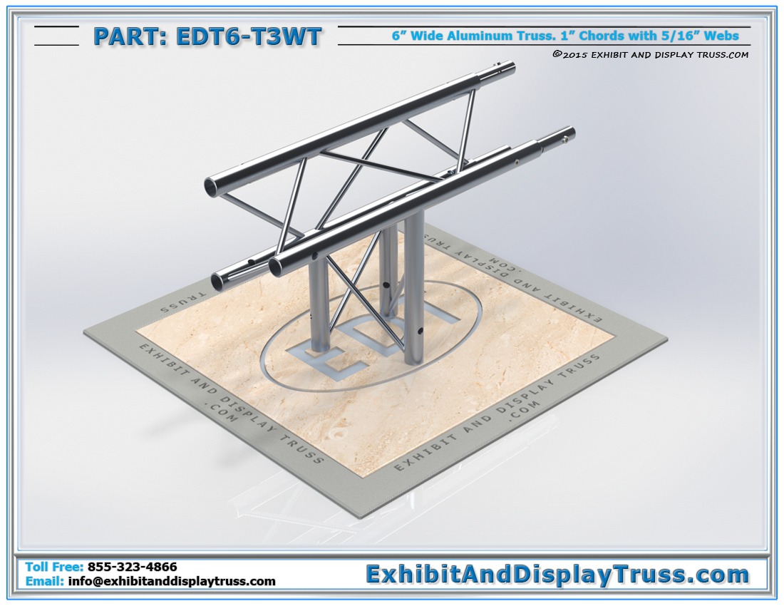 EDT6-T3WT / 3 Way 90° “T” Junction Apex Up or Down